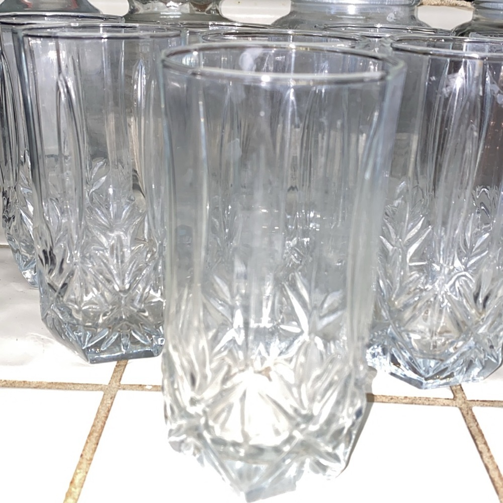 BX49 Vintage Cristal D'Arques-Durand "Ashley" highball glass set of 8 - Picture 2 of 4